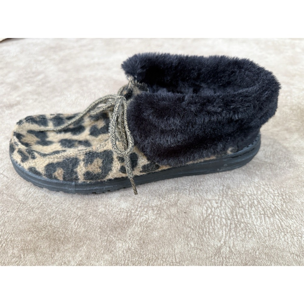 Hey Dude Britt Leopard Print Faux Fur Lined Winter Boots Women's Size 9 - Picture 6 of 12